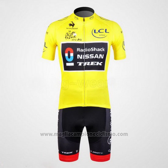 2012 Abbigliamento Ciclismo Radioshack Lider Giallo Manica Corta e Salopette